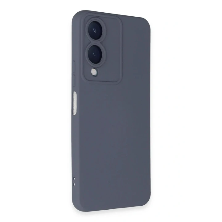 Vivo Y17S Kılıf Nano içi Kadife Silikon - Gri