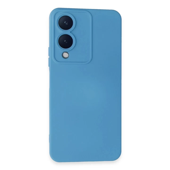 Vivo Y17S Kılıf Nano içi Kadife Silikon - Mavi