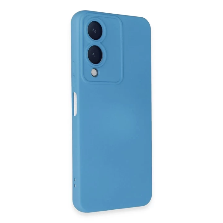 Vivo Y17S Kılıf Nano içi Kadife Silikon - Mavi