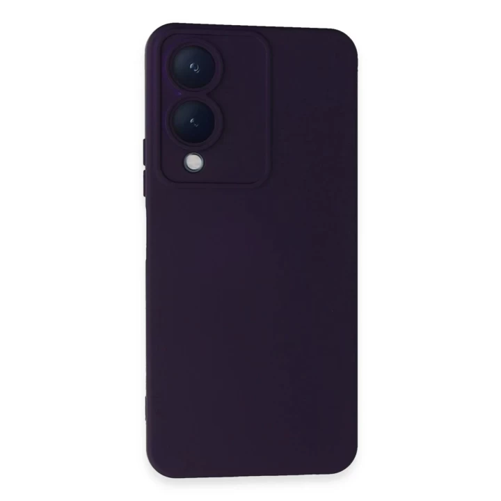Vivo Y17S Kılıf Nano içi Kadife Silikon - Mor