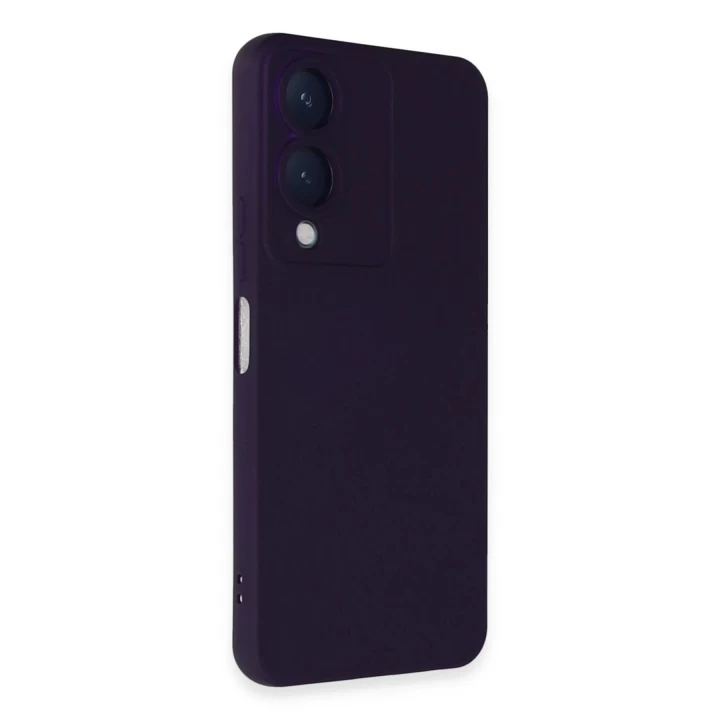 Vivo Y17S Kılıf Nano içi Kadife Silikon - Mor