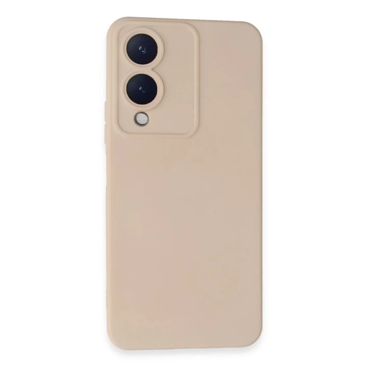 Vivo Y17S Kılıf Nano içi Kadife Silikon - Pudra