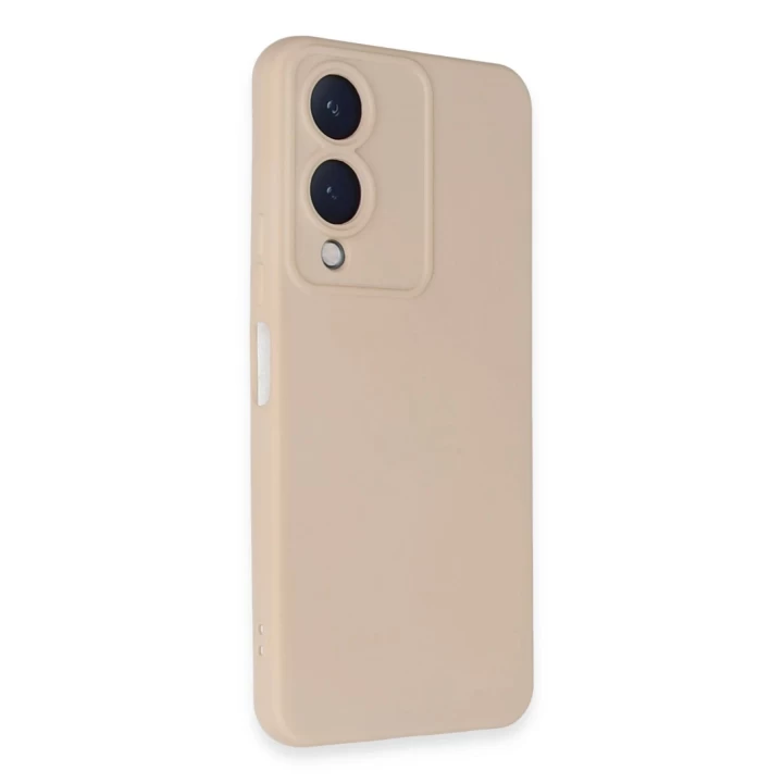 Vivo Y17S Kılıf Nano içi Kadife Silikon - Pudra