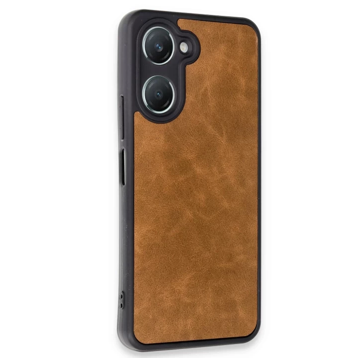 Vivo Y18 Kılıf Aras Deri Kapak - Taba