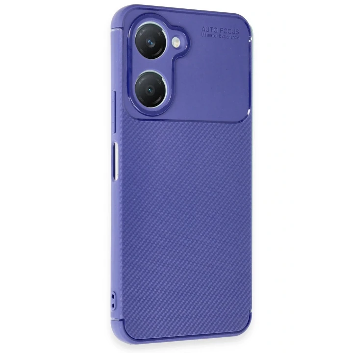 Vivo Y18 Kılıf Auto Focus Karbon Kapak - Lacivert