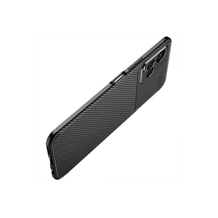 Vivo Y21S Kılıf Auto Focus Karbon Kapak - Siyah