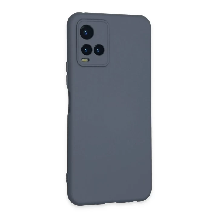 Vivo Y21S Kılıf Nano içi Kadife Silikon - Gri