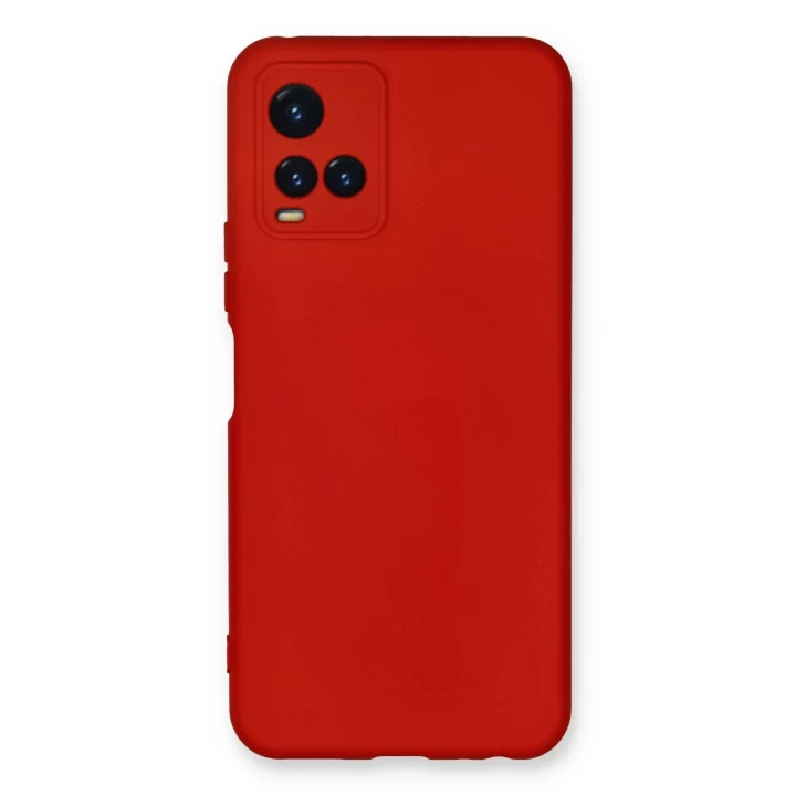 Vivo Y21S Kılıf Nano içi Kadife Silikon - Kırmızı