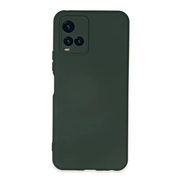 Vivo Y21S Kılıf Nano içi Kadife Silikon - Koyu Yeşil