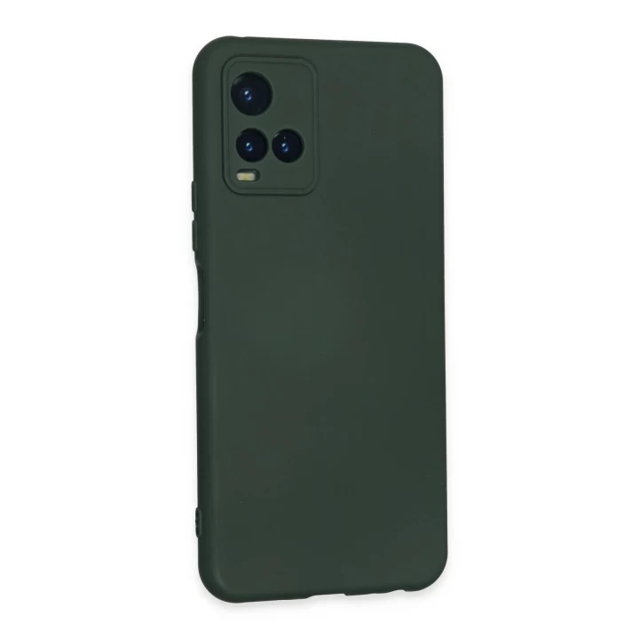 Vivo Y21S Kılıf Nano içi Kadife Silikon - Koyu Yeşil