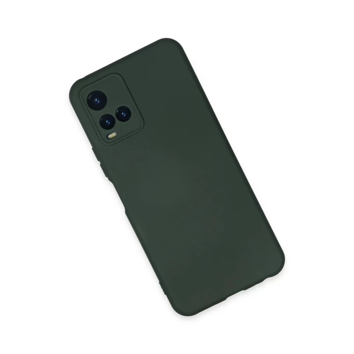 Vivo Y21S Kılıf Nano içi Kadife Silikon - Koyu Yeşil
