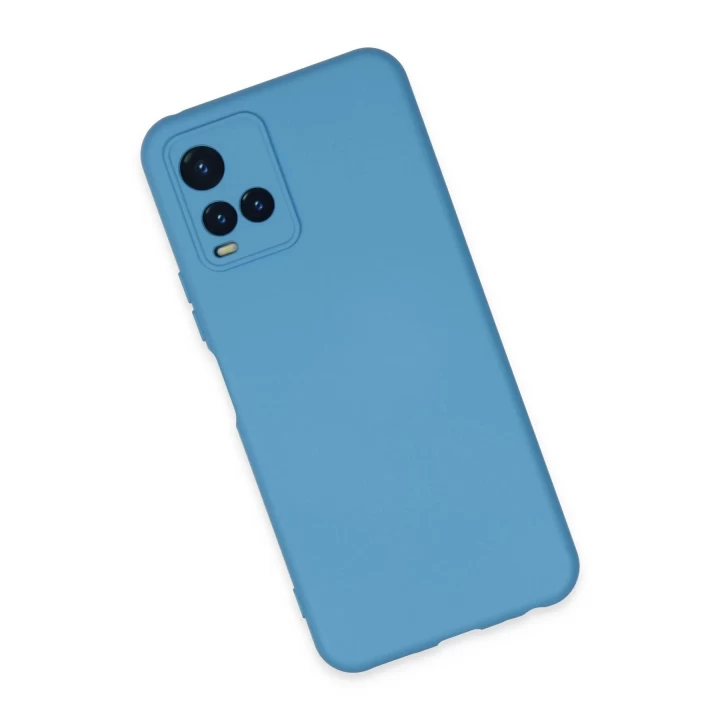 Vivo Y21S Kılıf Nano içi Kadife Silikon - Mavi
