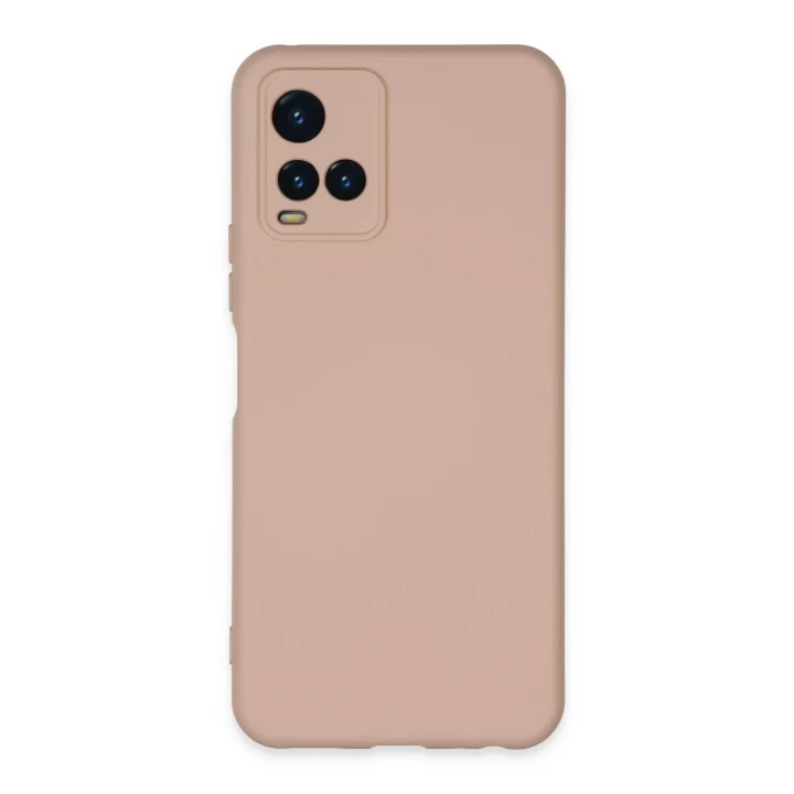 Vivo Y21S Kılıf Nano içi Kadife Silikon - Pudra