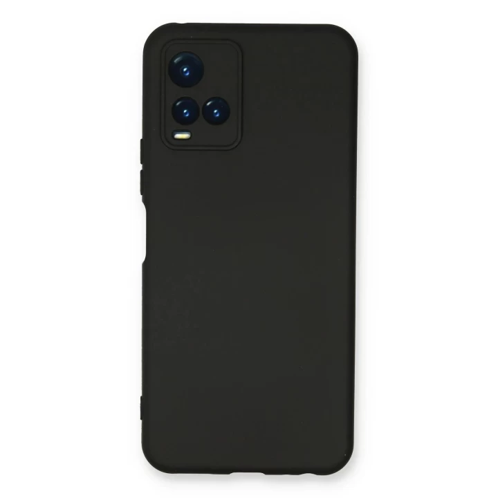 Vivo Y21S Kılıf Nano içi Kadife Silikon - Siyah