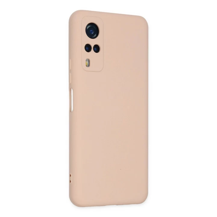 Vivo Y53S Kılıf Nano içi Kadife Silikon - Pudra