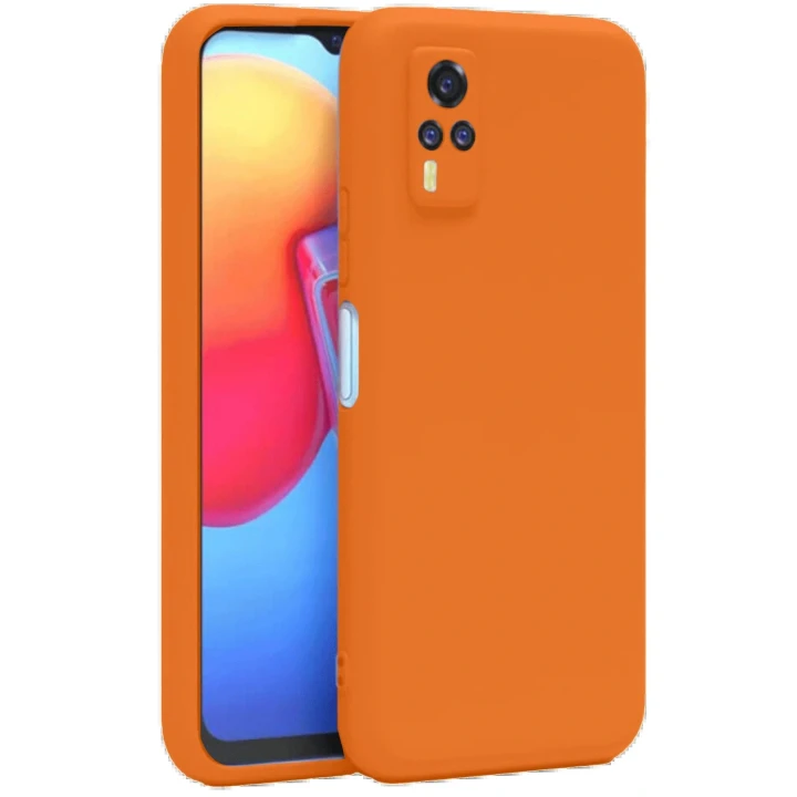 Vivo Y53S Kılıf Nano içi Kadife Silikon - Turuncu
