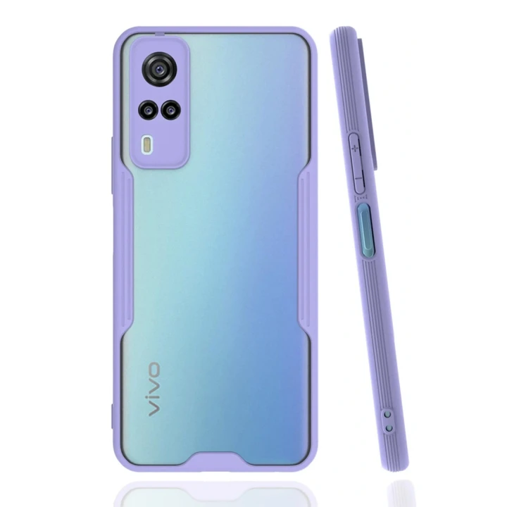 Vivo Y53S Kılıf Platin Silikon - Lila
