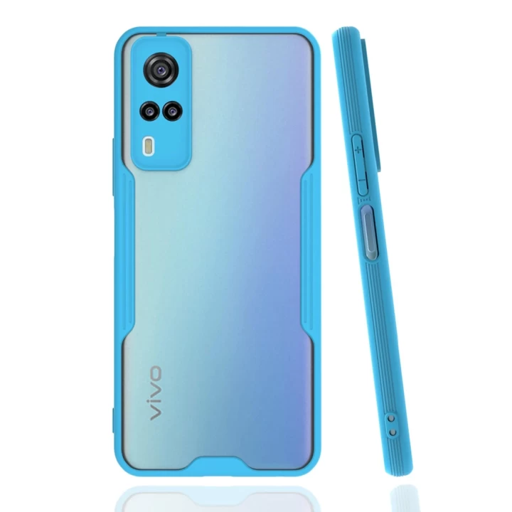 Vivo Y53S Kılıf Platin Silikon - Mavi