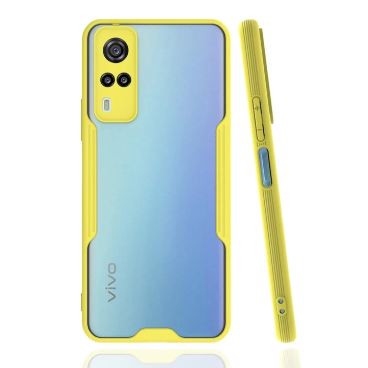 Vivo Y53S Kılıf Platin Silikon - Sarı