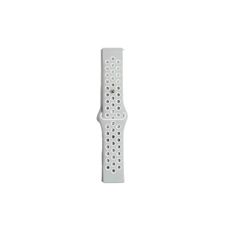 Watch 20mm Spor Delikli Kordon - Gri-Beyaz