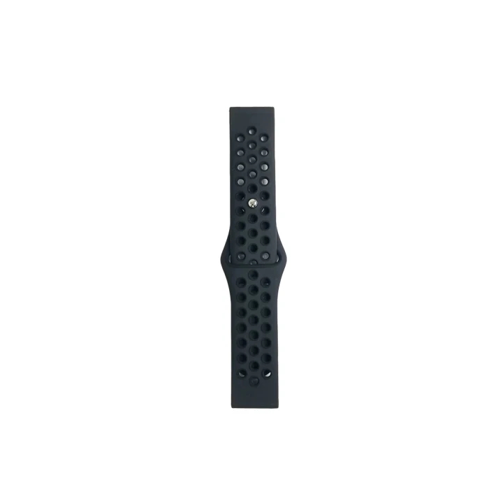 Watch 20mm Spor Delikli Kordon - Siyah-Füme