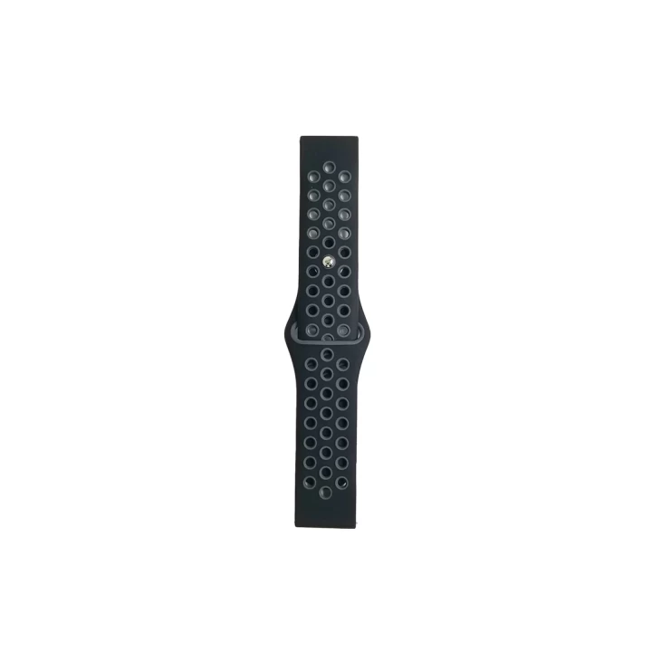 Watch 20mm Spor Delikli Kordon - Siyah-Gri