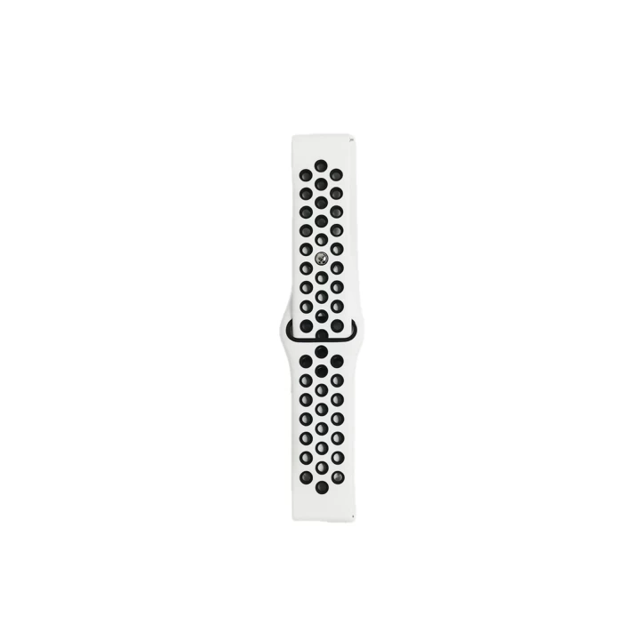 Watch 22mm Spor Delikli Kordon - Beyaz-Siyah