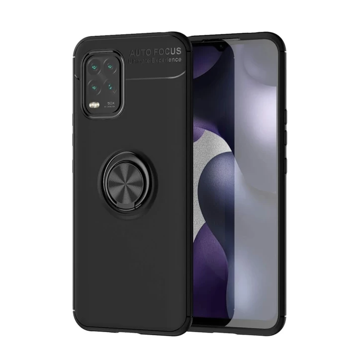 Xiaomi Mi 10 Lite Kılıf Range Yüzüklü Silikon - Siyah