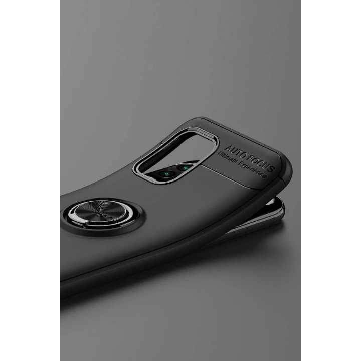 Xiaomi Mi 10 Lite Kılıf Range Yüzüklü Silikon - Siyah
