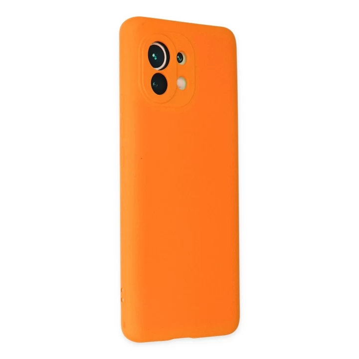Xiaomi Mi 11 Kılıf Nano içi Kadife Silikon - Turuncu