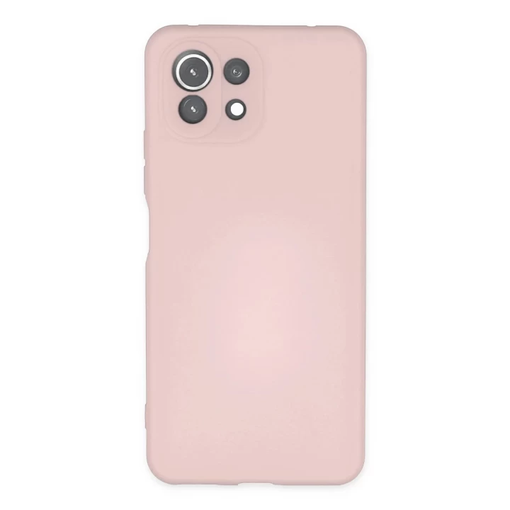 Xiaomi Mİ 11 Lite Kılıf Nano içi Kadife Silikon - Pudra