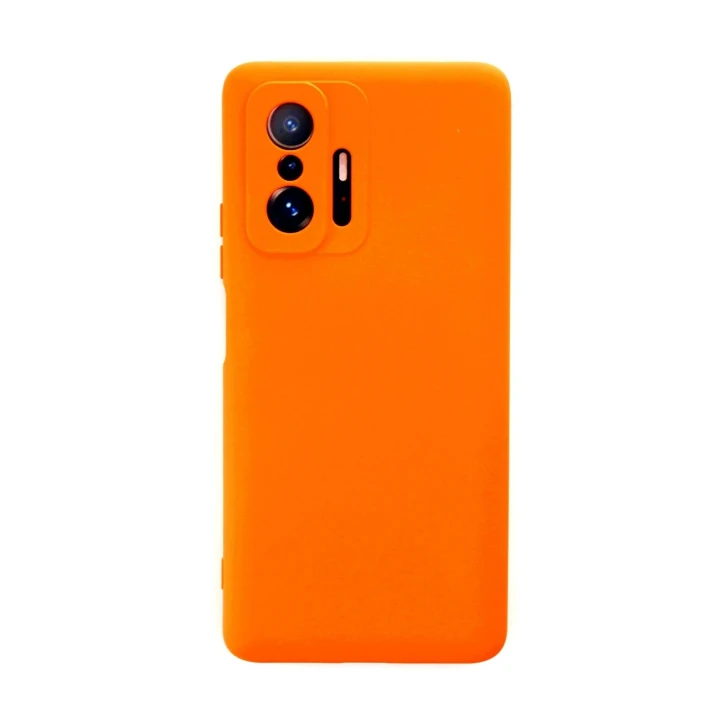 Xiaomi Mi 11T Pro Kılıf Nano içi Kadife Silikon - Turuncu