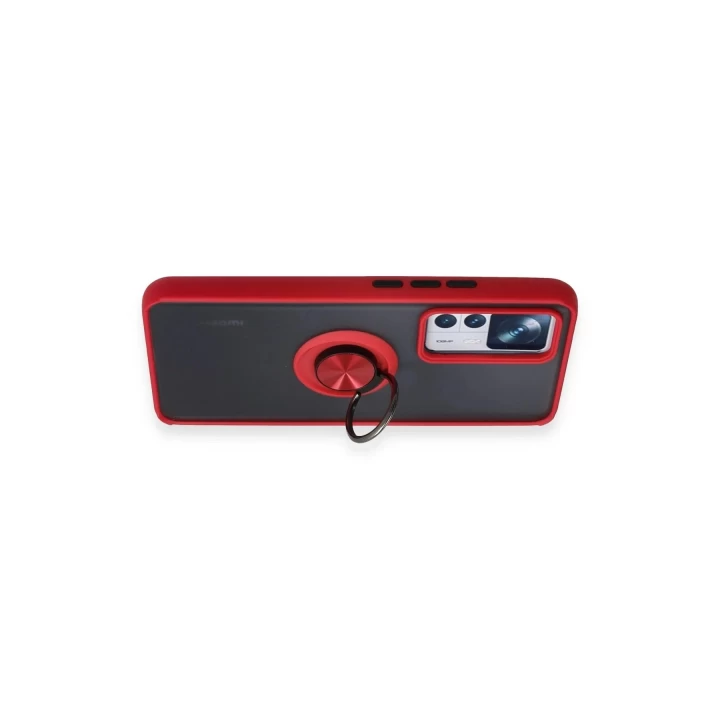 Xiaomi Mi 12T Pro Kılıf Montreal Yüzüklü Silikon Kapak - Kırmızı