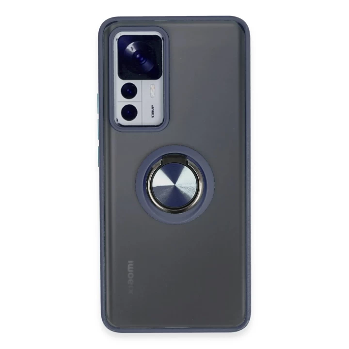 Xiaomi Mi 12T Pro Kılıf Montreal Yüzüklü Silikon Kapak - Lacivert