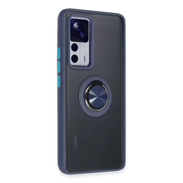Xiaomi Mi 12T Pro Kılıf Montreal Yüzüklü Silikon Kapak - Lacivert