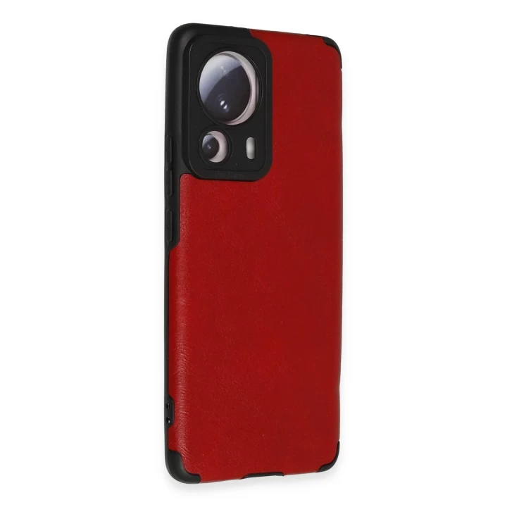 Xiaomi Mi 13 Lite Kılıf Loop Deri Silikon - Kırmızı