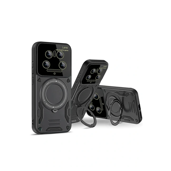 Xiaomi Mi 14 Ultra Kılıf Joy Lens Standlı Kapak - Kırmızı