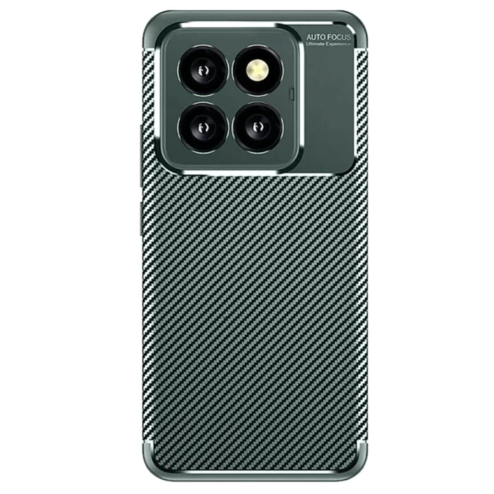 Xiaomi Mi 14T Pro Kılıf Auto Focus Karbon Kapak - Koyu Yeşil