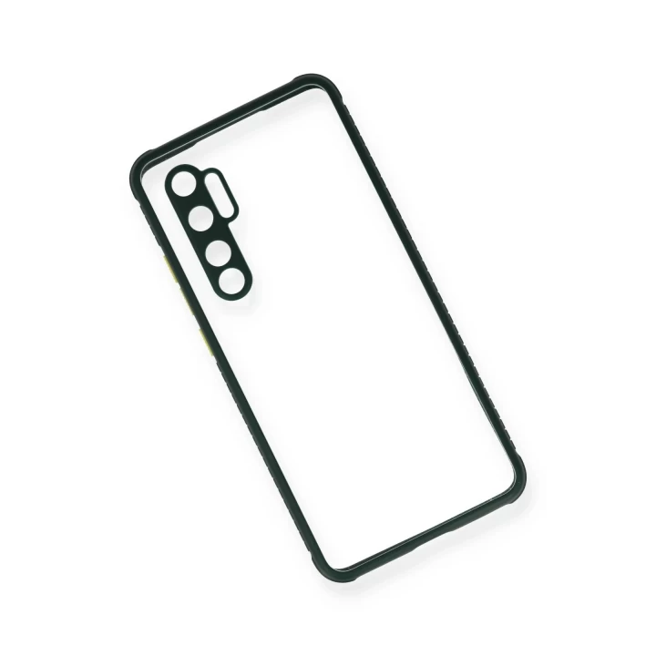 Xiaomi Mi Note 10 Lite Kılıf Miami Şeffaf Silikon - Koyu Yeşil