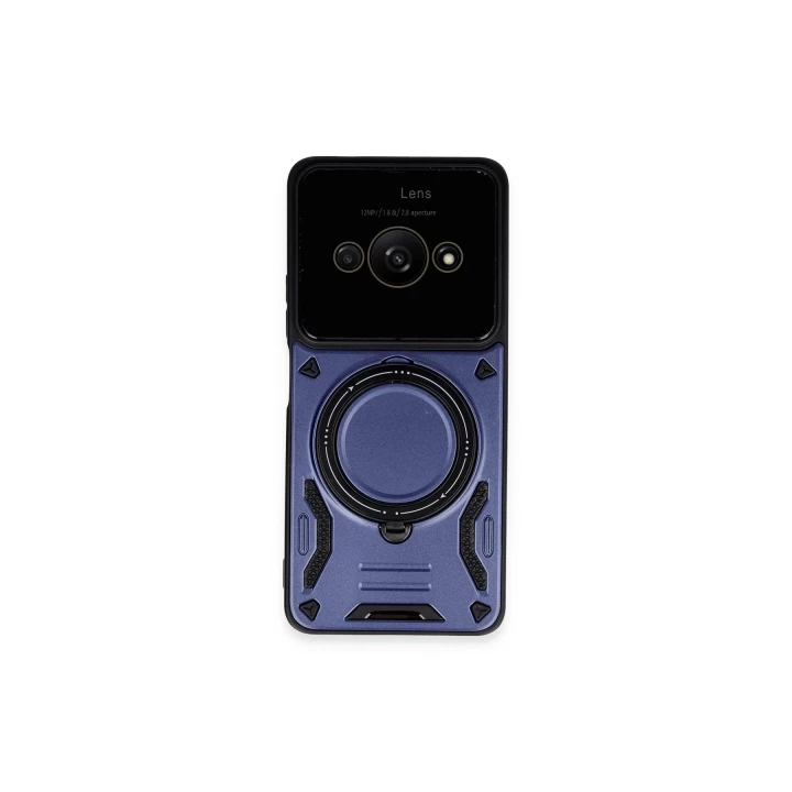 Xiaomi Poco C61 Kılıf Joy Lens Standlı Kapak - Lacivert