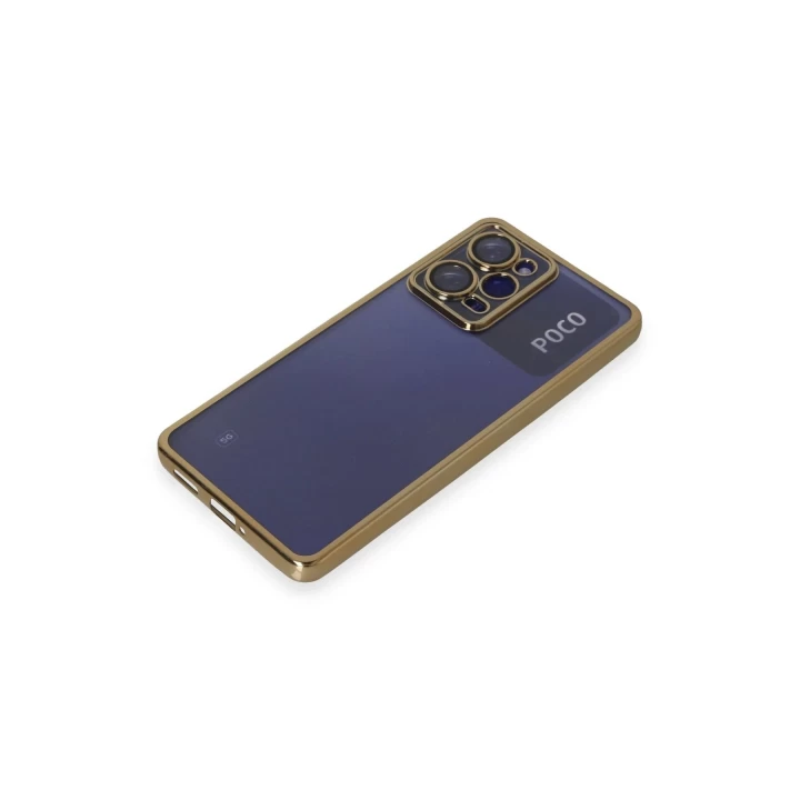 Xiaomi Poco X5 Pro 5G Kılıf Lensli Silikon - Gold