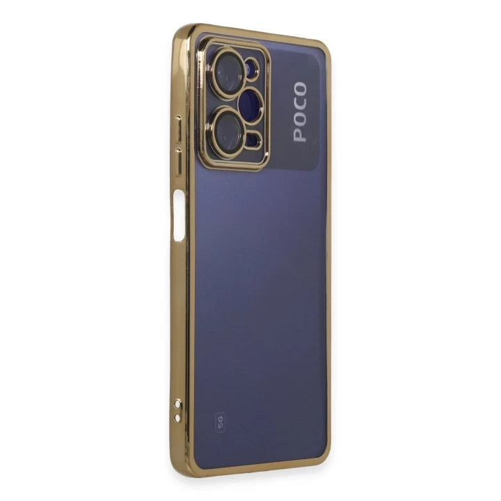 Xiaomi Poco X5 Pro 5G Kılıf Razer Lensli Silikon - Gold