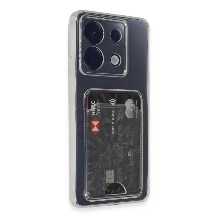 Xiaomi Poco X6 Kılıf Kart Şeffaf Silikon - Şeffaf