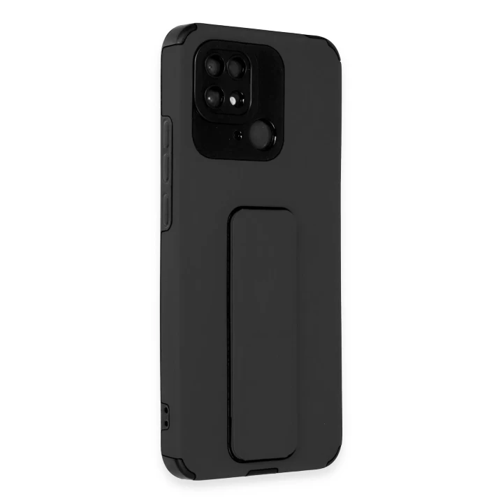 Xiaomi Redmi 10C Kılıf Mega Standlı Silikon - Siyah