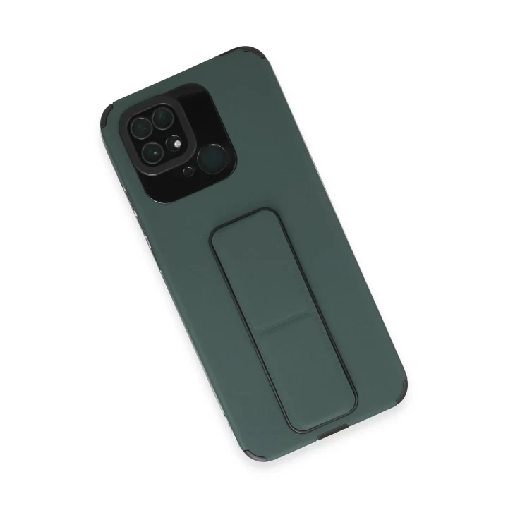 Xiaomi Redmi 10C Kılıf Mega Standlı Silikon - Yeşil