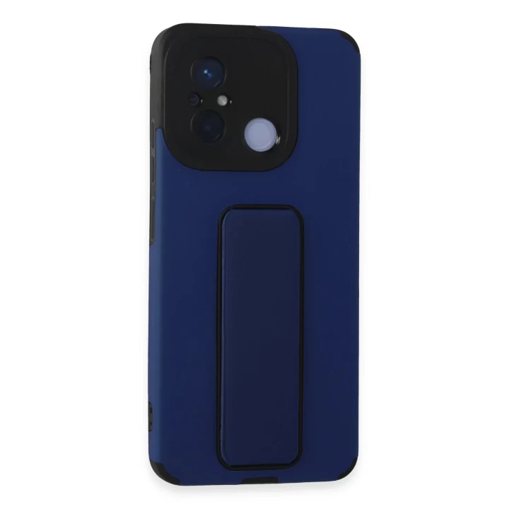 Xiaomi Redmi 12C Kılıf Mega Standlı Silikon - Mavi