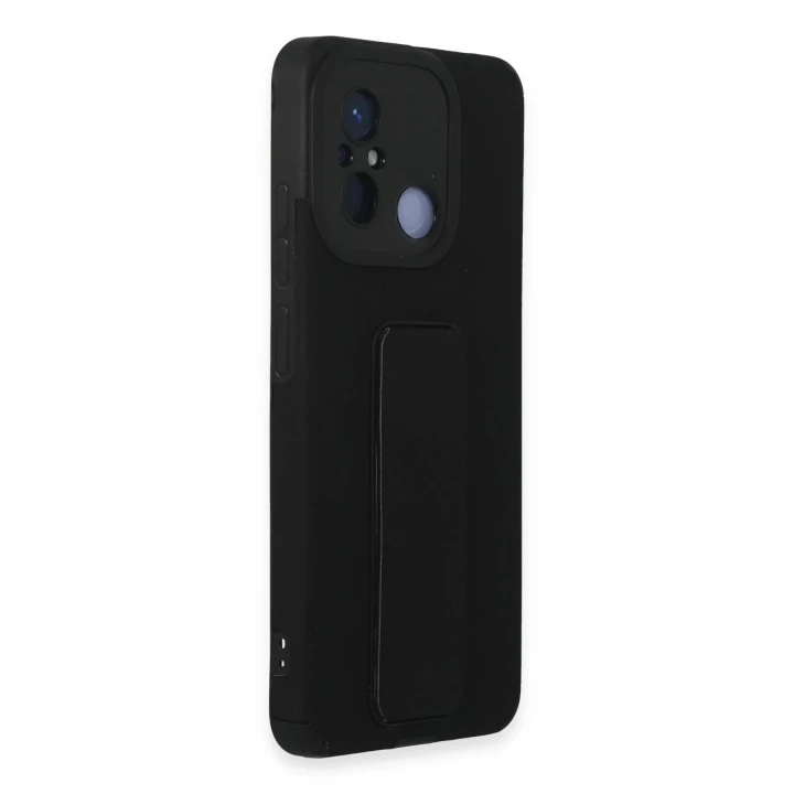 Xiaomi Redmi 12C Kılıf Mega Standlı Silikon - Siyah