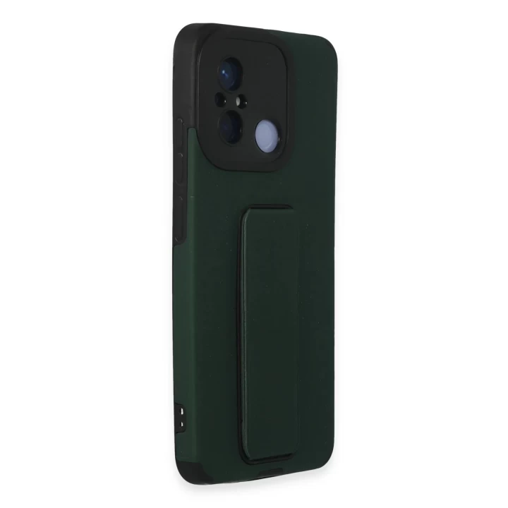 Xiaomi Redmi 12C Kılıf Mega Standlı Silikon - Yeşil