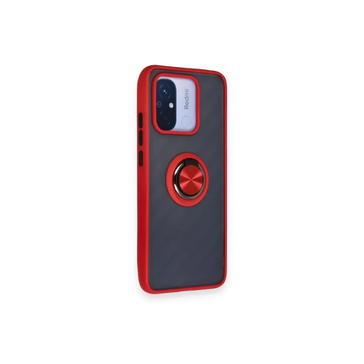 Xiaomi Redmi 12C Kılıf Montreal Yüzüklü Silikon Kapak - Kırmızı