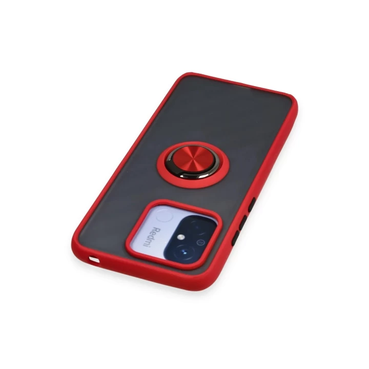 Xiaomi Redmi 12C Kılıf Montreal Yüzüklü Silikon Kapak - Kırmızı